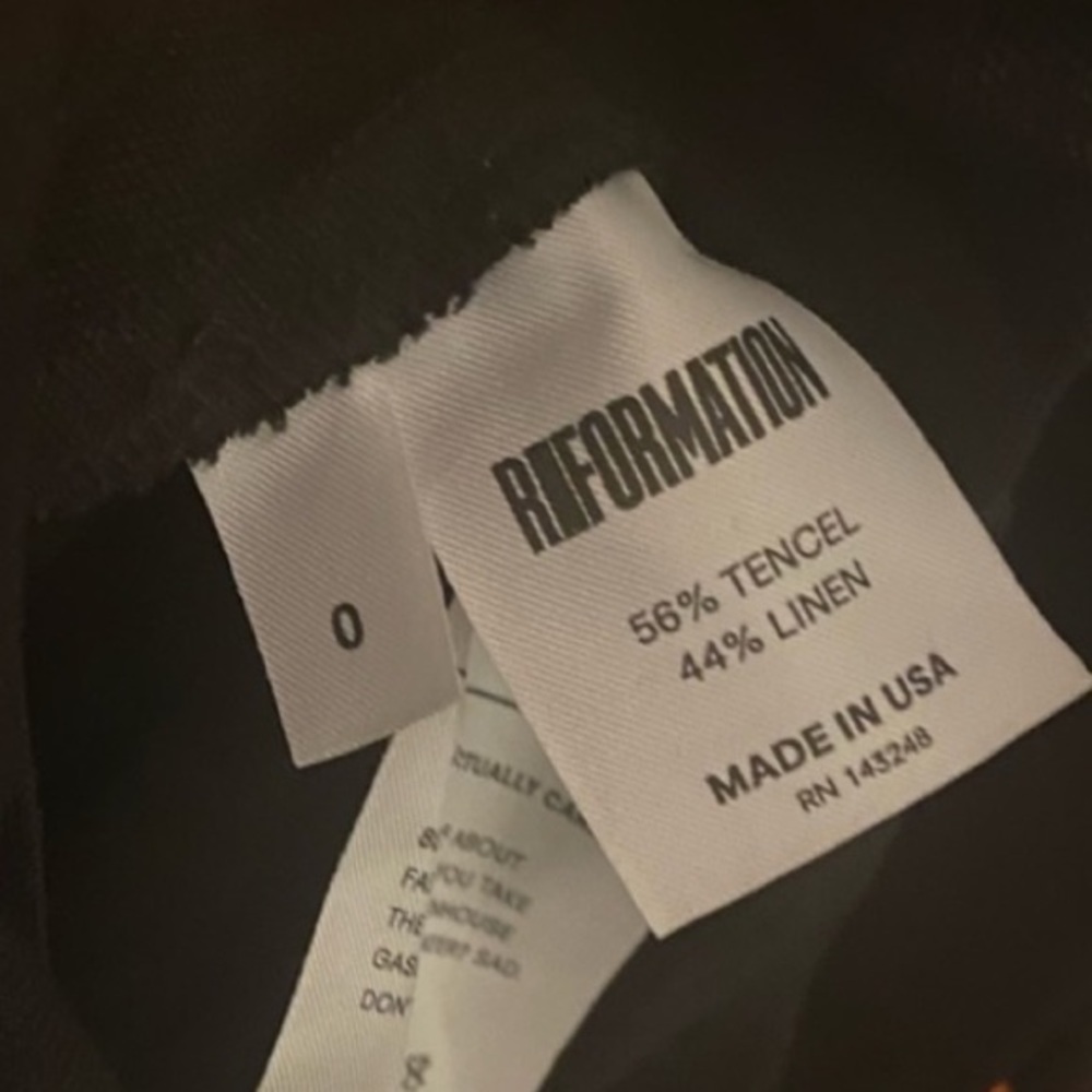 Reformation Jessime Linen Romper Black Button Front Long Sleeve 0 Grunge Utility - Picture 3 of 3